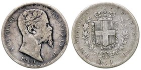 SAVOIA - Vittorio Emanuele II Re eletto (1859-1861) - Lira 1859 B Pag. 438; Mont. 110 R AG
meglio di MB