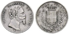 SAVOIA - Vittorio Emanuele II Re eletto (1859-1861) - Lira 1860 F Pag. 441; Mont. 116 RR AG Mano con scettro Abilmente lavata
qBB