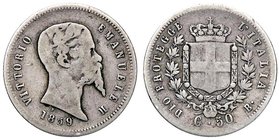 SAVOIA - Vittorio Emanuele II Re eletto (1859-1861) - 50 Centesimi 1859 B Pag. 442; Mont. 111 R AG
MB