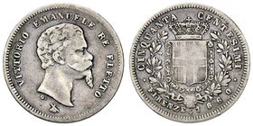 SAVOIA - Vittorio Emanuele II Re eletto (1859-1861) - 50 Centesimi 1860 F Pag. 443; Mont. 120 AG
MB-BB