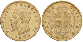 SAVOIA - Vittorio Emanuele II Re d'Italia (1861-1878) - 20 Lire 1873 M Pag. 468; Mont. 144 AU
qSPL/SPL