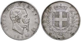 SAVOIA - Vittorio Emanuele II Re d'Italia (1861-1878) - 5 Lire 1865 T Pag. 487; Mont. 167 R AG
BB+