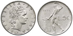 REPUBBLICA ITALIANA - Repubblica Italiana (monetazione in lire) (1946-2001) - 50 Lire 1959 Mont. 18 NC AC
qSPL