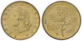 REPUBBLICA ITALIANA - Repubblica Italiana (monetazione in lire) (1946-2001) - 20 Lire 1957 Mont. 5 BT
FDC