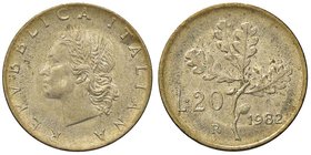 REPUBBLICA ITALIANA - Repubblica Italiana (monetazione in lire) (1946-2001) - 20 Lire 1982 BT firma dell'incisore evanescente
SPL-FDC