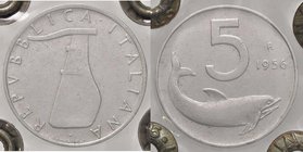 REPUBBLICA ITALIANA - Repubblica Italiana (monetazione in lire) (1946-2001) - 5 Lire 1956 Mont. 8 RR IT Ex Inasta 6, lotto 2392
BB-SPL