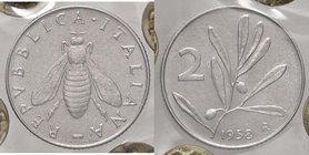 REPUBBLICA ITALIANA - Repubblica Italiana (monetazione in lire) (1946-2001) - 2 Lire 1958 Mont. 7 RR IT Sigillata Rollero
qFDC