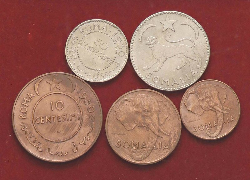 REPUBBLICA ITALIANA - A.F.I.S. (1950-1960) - Serie 1950 Mont. 2-4-6-8-10 5 valor...
