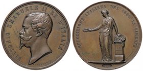 MEDAGLIE - SAVOIA - Vittorio Emanuele II Re d'Italia (1861-1878) - Medaglia 1861 - Esposizione Italiana in Firenze - Testa a s. /R Allegoria AE Opus: ...