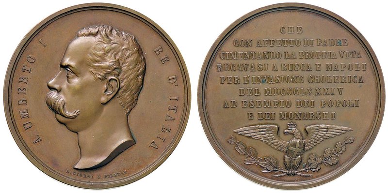 MEDAGLIE - SAVOIA - Umberto I (1878-1900) - Medaglia 1884 - Visita a Napoli per ...