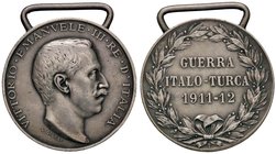 MEDAGLIE - SAVOIA - Vittorio Emanuele III (1900-1943) - Medaglia 1911-1912 Guerra italo-turca - Testa a d. /R Scritta entro corona Bramb. 550 AG Opus:...