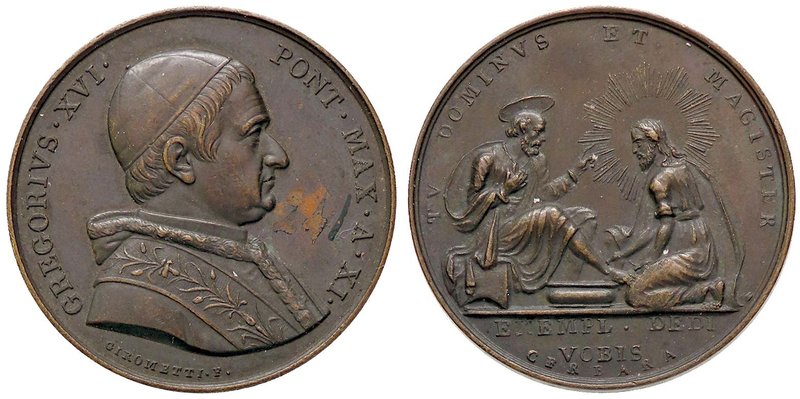 MEDAGLIE - PAPALI - Gregorio XVI (1831-1846) - Medaglia A. XI - Lavanda dei pied...