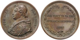 MEDAGLIE - PAPALI - Pio IX (1846-1866) - Medaglia 1846 - Elezione al pontificato AE Opus: Picioli Ø 80
SPL