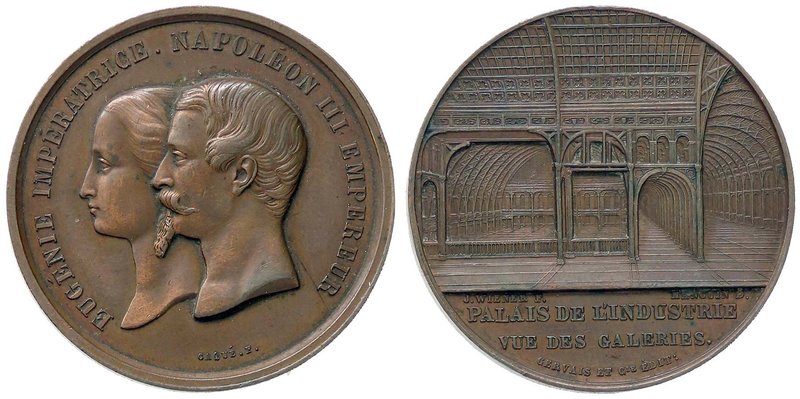 MEDAGLIE ESTERE - FRANCIA - Napoleone III (1852-1870) - Medaglia 1853-1855 Palaz...