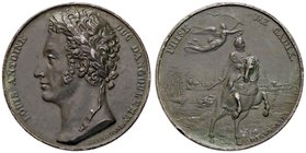 MEDAGLIE ESTERE - FRANCIA - Luigi Antonio di Francia (1775-1844) - Medaglia Presa di Cadice - Testa laureata a s. /R Il Duca a cavallo incoronato dall...