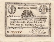 CARTAMONETA - STATO PONTIFICIO - Repubblica Romana Assegnati (1798) - 8 Paoli Anno 7 Gav. 66 Dolcibene
qFDS