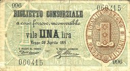 CARTAMONETA - CONSORZIALI - Biglietti Consorziali - Lira 30/04/1874 Gav. 2 Dell'Ara/Mirone
meglio di MB