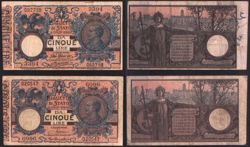 CARTAMONETA - BIGLIETTI DI STATO - Vittorio Emanuele III (1900-1943) - 5 Lire 17...