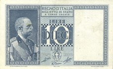 CARTAMONETA - BIGLIETTI DI STATO - Vittorio Emanuele III (1900-1943) - 10 Lire 1944 XXII - Impero Alfa 86; Lireuro 18D Grassi/Cossu/Porena
FDS