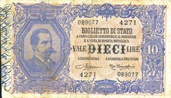 CARTAMONETA - BIGLIETTI DI STATO - Vittorio Emanuele III (1900-1943) - 10 Lire 20/12/1925 - Serie 4201-4560 Alfa 81; Lireuro 17G RR Maltese/Rosi Berna...