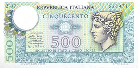 CARTAMONETA - BIGLIETTI DI STATO - Repubblica Italiana (monetazione in lire) (1946-2001) - 500 Lire - Mercurio Tre decreti
FDS