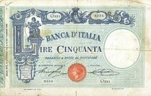 CARTAMONETA - BANCA d'ITALIA - Vittorio Emanuele III (1900-1943) - 50 Lire - Barbetti con matrice 31/10/1914 Alfa 129; Lireuro 3/16 R Stringher/Sacchi...