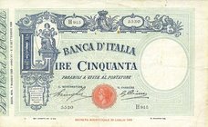 CARTAMONETA - BANCA d'ITALIA - Vittorio Emanuele III (1900-1943) - 50 Lire - Fascetto con matrice 07/05/1929 Alfa 173; Lireuro 5/9 Stringher/Cima
qBB