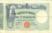 CARTAMONETA - BANCA d'ITALIA - Vittorio Emanuele III (1900-1943) - 50 Lire - Fascetto con matrice 15/04/1935 Alfa 192; Lireuro 5/28 Azzolini/Cima
qBB