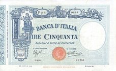 CARTAMONETA - BANCA d'ITALIA - Vittorio Emanuele III (1900-1943) - 50 Lire - Fascetto con matrice 16/07/1935 Alfa 193; Lireuro 5/29 Azzolini/Cima Picc...