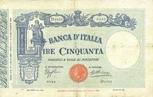 CARTAMONETA - BANCA d'ITALIA - Vittorio Emanuele III (1900-1943) - 50 Lire - Fascetto con matrice 16/07/1935 Alfa 193; Lireuro 5/29 Azzolini/Cima Rest...