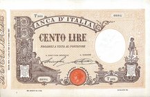 CARTAMONETA - BANCA d'ITALIA - Vittorio Emanuele III (1900-1943) - 100 Lire - Barbetti con matrice 07/07/1921 Alfa 312; Lireuro 15/40 Stringher/Sacchi...