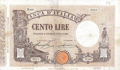 CARTAMONETA - BANCA d'ITALIA - Vittorio Emanuele III (1900-1943) - 100 Lire - Barbetti con matrice 08/09/1926 - Fascio Alfa 340; Lireuro 17A RRRR Stri...