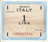 CARTAMONETA - COLONIE ED OCCUPAZIONI DI TERRITORI ITALIANI - Allied Military Currency - AM Lire (1943-1945) - Lira 1943 Italiano - (Asterisco) Gav. 23...