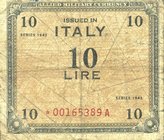 CARTAMONETA - COLONIE ED OCCUPAZIONI DI TERRITORI ITALIANI - Allied Military Currency - AM Lire (1943-1945) - 10 Lire 1943 Italiano - (Asterisco) Gav....