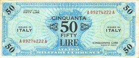 CARTAMONETA - COLONIE ED OCCUPAZIONI DI TERRITORI ITALIANI - Allied Military Currency - AM Lire (1943-1945) - 50 Lire 1943-45 Italiano Inglese Gav. 26...