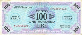 CARTAMONETA - COLONIE ED OCCUPAZIONI DI TERRITORI ITALIANI - Allied Military Currency - AM Lire (1943-1945) - 100 Lire 1943-45 Italiano Inglese Gav. 2...