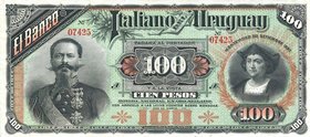 CARTAMONETA - ITALIA OLTRE I CONFINI - Banco Italiano dell'Uruguay (1887) - 100 Pesos 20/09/1887 Gav. 210 R Ondulazioni
FDS