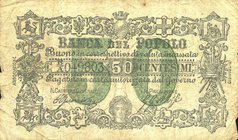 CARTAMONETA - MONETAZIONE D'EMERGENZA - Banca del Popolo Firenze (1866) - 50 Centesimi 01/11/1868 Gav. 26 R
meglio di MB