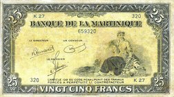 CARTAMONETA ESTERA - MARTINICA - Governo di Vichy (1940-1944) - 25 Franchi (1943-45) Pick 17 Restauri
qBB