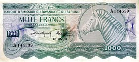 CARTAMONETA ESTERA - RUANDA E BURUNDI - Repubblica - 1.000 Franchi 15/05/1961 Kr. 7 R
qSPL