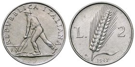 FALSI (da studio, moderni, ecc.) - Falsi (da studio, moderni, ecc.) - Repubblica Italiana (monetazione in lire) (1946-2001) - 2 Lire 1947 (IT g. 1,78)...