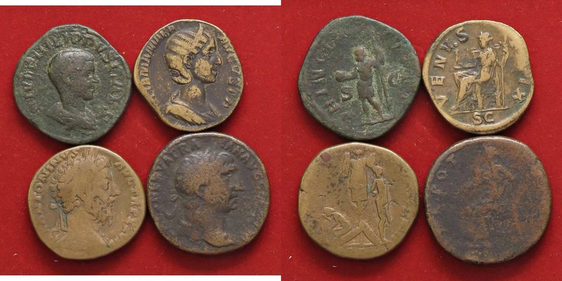 LOTTI - Imperiali Sesterzio di Marco Aurelio, G. Mamea, Traiano, Filippo II Lott...