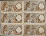 LOTTI - Cartamoneta-Estera FRANCIA - 100 franchi 11/01/1940 Lotto di 6 biglietti
MB÷BB