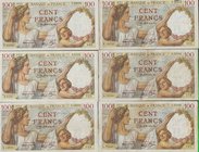 LOTTI - Cartamoneta-Estera FRANCIA - 100 franchi Lotto di 6 biglietti con date diverse
qSPL÷qFDS
