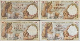 LOTTI - Cartamoneta-Estera FRANCIA - 100 franchi Lotto di 4 biglietti diversi
BB÷SPL