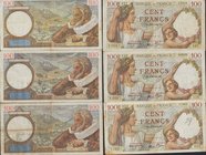 LOTTI - Cartamoneta-Estera FRANCIA - 100 franchi Lotto di 6 biglietti con date diverse
MB÷BB