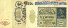 LOTTI - Cartamoneta-Estera RUSSIA - 100 rubli 1910, GB pound, Germania 1000 marchi Lotto di 3 biglietti
MB÷qBB
