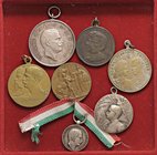 LOTTI - Medaglie SAVOIA - Lotto di 7 medaglie in AE di V.E. III
BB÷SPL