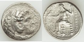 MACEDONIAN KINGDOM. Alexander III the Great (336-323 BC). AR tetradrachm (26mm, 16.40 gm, 10h). VF, porosity, graffiti. Late lifetime or early posthum...