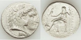 MACEDONIAN KINGDOM. Alexander III the Great (336-323 BC). AR tetradrachm (27mm, 16.03 gm, 12h). VF, porosity. Early Ptolemaic issue of Memphis (or Ale...